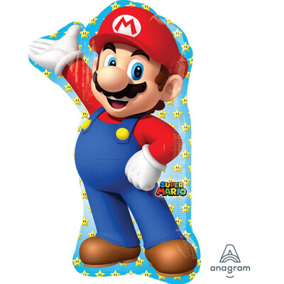 Super Mario Bros Supershape Foil Balloon (55cm x 83cm) Pk 1