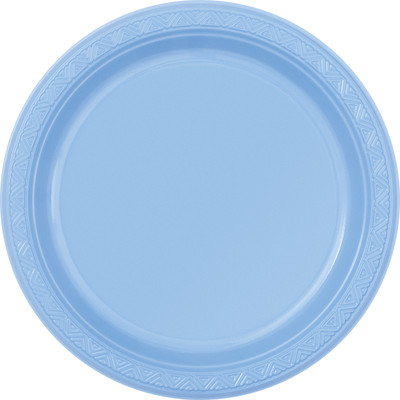 Baby Blue Plastic Plates (178mm) Pk 12 