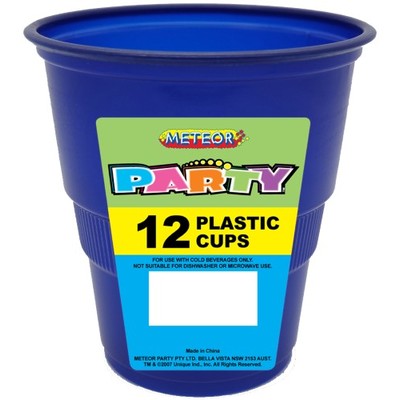 Dark Blue Plastic Cups (9oz-270ml) Pk 12 