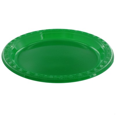 Emerald Green Plastic Plates - Small 17cm Pk12 