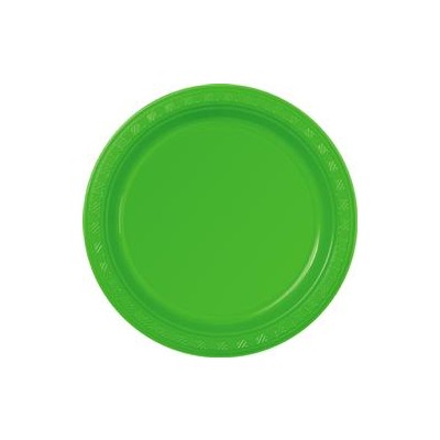 Lime Green Plastic Plates (178mm) Pk 12 