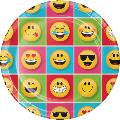 Show Your Emojions Emoji 9in. Paper Plates Pk 8