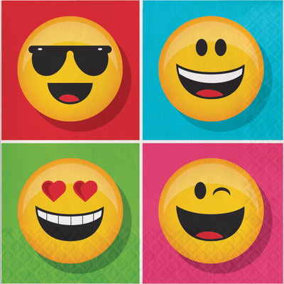 Show Your Emojions Emoji 2 Ply Lunch Napkins Pk 16