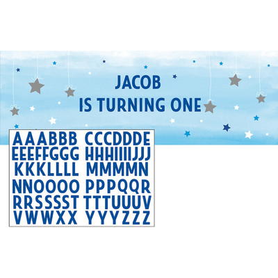 Blue One Little Star (Boy) Customisable Giant Banner (50.8cm x 152cm) Pk 1