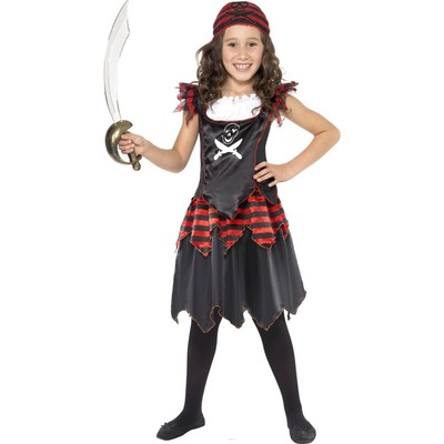 Child Gothic Pirate Girl Costume - Large 10-12