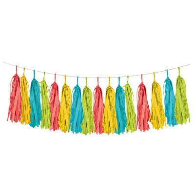 Multi-Colours Tassel Garlands 3m Party Hanging Decorations