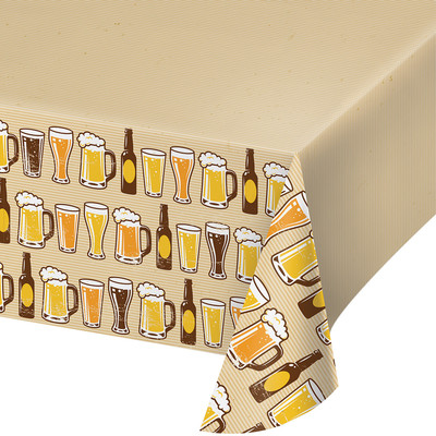 Cheers & Beers Plastic Tablecover (137cm x 259cm) Pk 1