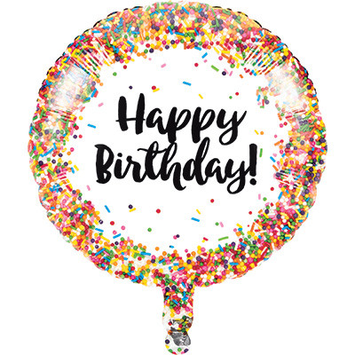 Sprinkles Design Happy Birthday 18in. Foil Balloon Pk 1