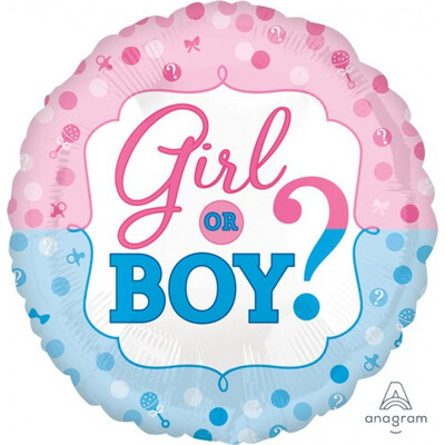 Girl or Boy Gender Reveal 17in. Foil Balloon Pk 1