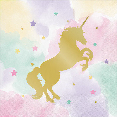 Unicorn Sparkle 3 Ply Lunch Napkins Pk 16