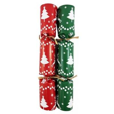 Red & Green Tree & Reindeer Print Christmas Bon Bons 10in Pk 50