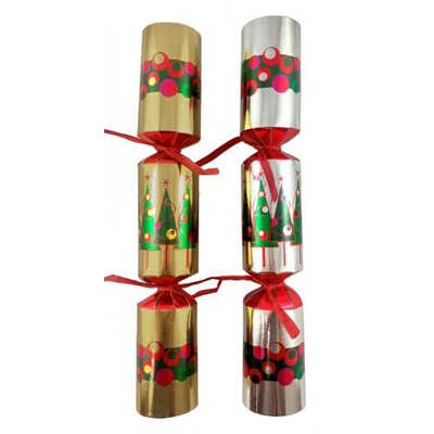 Gold & Silver Christmas Trees 10in Bon Bons (Pk 50)