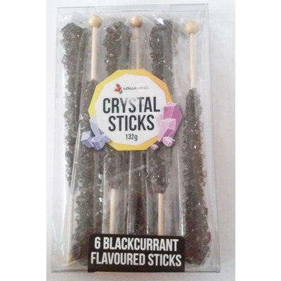 Black Blackcurrant Flavour Crystal Sticks 132g (6 Sticks - 22g each)