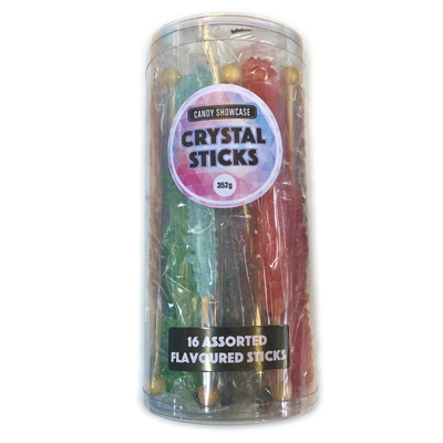 Mixed Colour & Flavour Sugar Crystal Sticks 352g (16 Pieces)