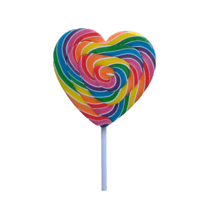 Rainbow Swirl Mega Heart Pop Lollipop (85g) Pk 1