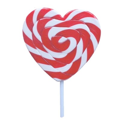 Red Swirl Mega Heart Pop Lollipop (85g) Pk 1