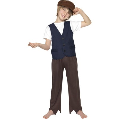 Victorian Poor Boy Child Costume (Large10-12 Years) Pk 1 (Waistcoat, Hat Only)