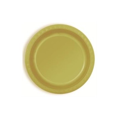 Gold Plastic Plates (23cm) Pk 8 