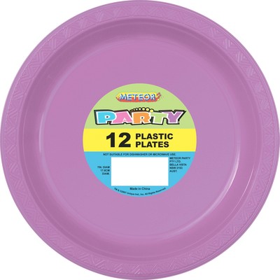 Pretty Purple Plastic Plates (178mm) Pk 12
