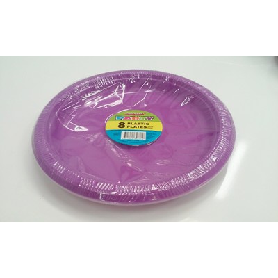 Pretty Purple Plastic Plates (23cm) Pk 8