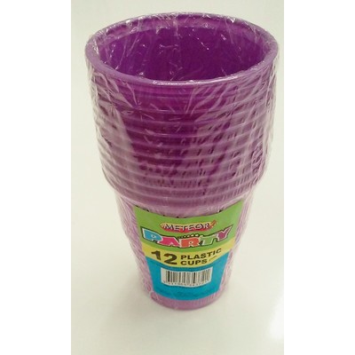 Pretty Purple Plastic Cups (9oz / 270ml) Pk 12 