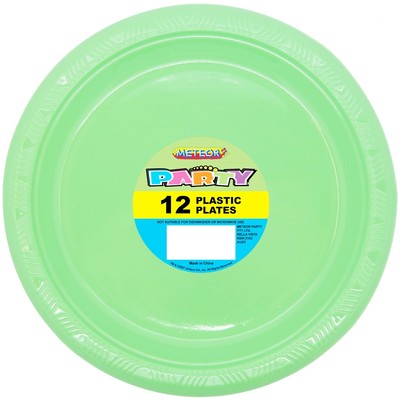 Apple Green Plastic Plates (178mm) Pk 12