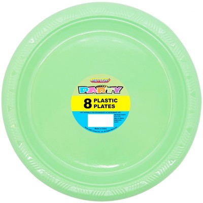 Apple Green Plastic Plates 23cm Pk 8
