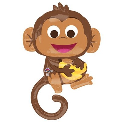 Happy Monkey Foil Supershape Balloon Pk1 