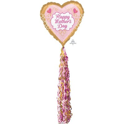 Happy Mothers Day Heart Airwalker Balloon with Tail (81x213cm)