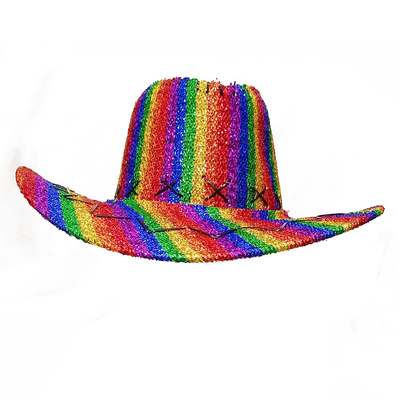 Rainbow Sparkle Pride Cowboy Hat