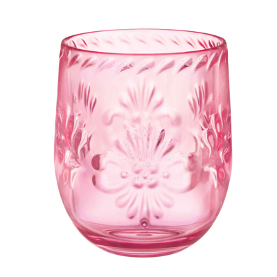 Boho Vibes Pink Embossed Stemless Wine Glass 414ml (Pk 1)
