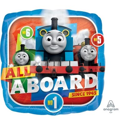 Thomas The Tank Engine All Aboard Square Foil Balloon (17in, 43cm)