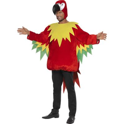Adult Parrot Costume with Hood (Medium 38-40in) Pk 1