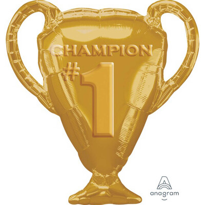Gold Champion #1 Trophy Foil Supershape Balloon Pk 1