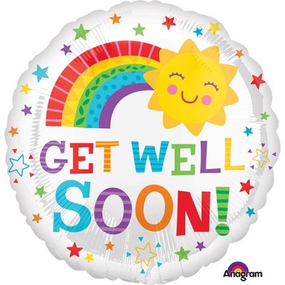 Get Well Soon Rainbow 18in Foil Balloon 45cm Pk1 