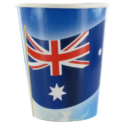Cups 9oz Australian Flag Pk8 