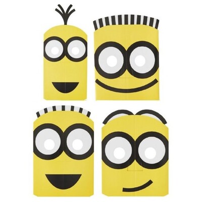 Minions Despicable Me Paper Masks 8 Pack | Kids Party Masks