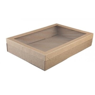 Kraft Brown Grazing Boxes with Lids X-Large 450x310x80mm (Pk 2)