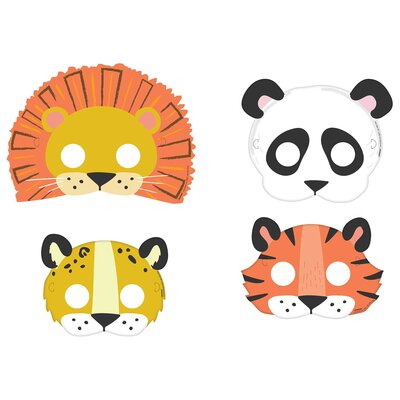 Get Wild Jungle Animal Paper Masks (Pk 8)
