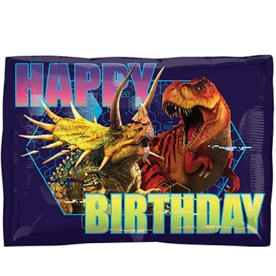 Jurassic World Dinosaur Happy Birthday Foil Balloon (16in. x 12in.) Pk 1
