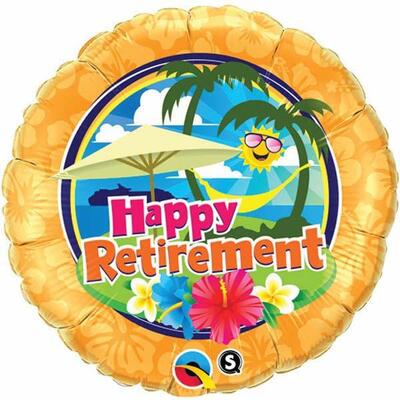 Happy Retirement Foil Balloon Beach Sunshine (18in, 46cm) Pk 1