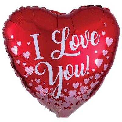 Red I Love You  Hearts Foil Balloon (43cm, 17in)