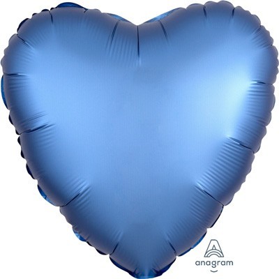 Satin Blue 17in. Heart Foil Balloon Pk 1