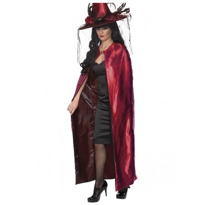 Adult Long Costume Cape (Reversible Red & Black) Pk 1 (CAPE ONLY)