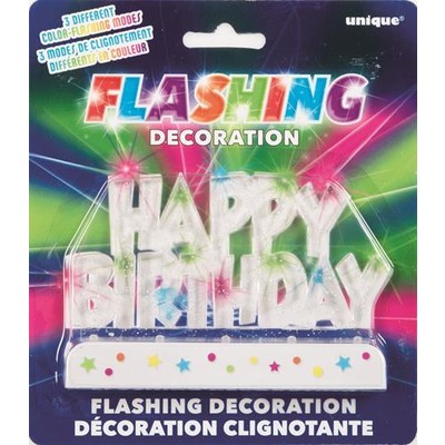 Happy Birthday Flashing Cake Decoration Pk 1