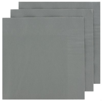 Silver Party Napkins - Lunch 2 ply Pk100 