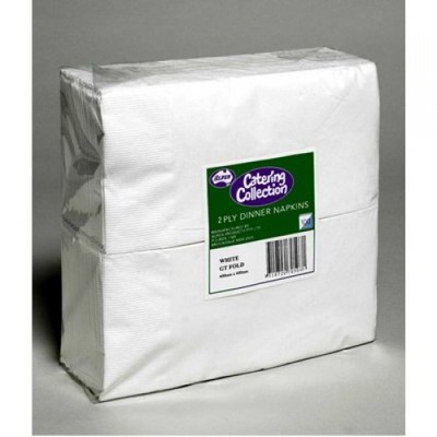 White 2 Ply Dinner GT Fold Paper Napkins Pk 1000