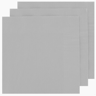 Silver Party Napkins - Dinner 2 ply Pk100 