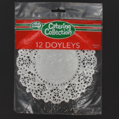 Silver Round Doilies 166mm Pk12 
