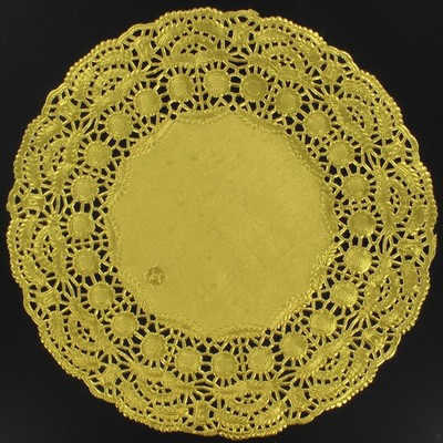 Gold Round Doilies 215mm Pk12 